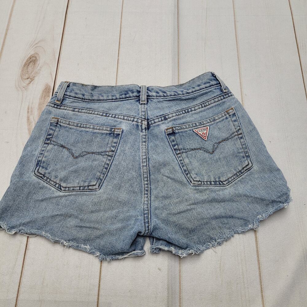 Guess Light Wash Denim Cutoff Shorts with Back Logo